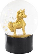 Clayre & Eef Sneeuwbol Paard 64240 Ø 12*15 cm Goudkleurig Kunststof / Glas Rond Snowglobe