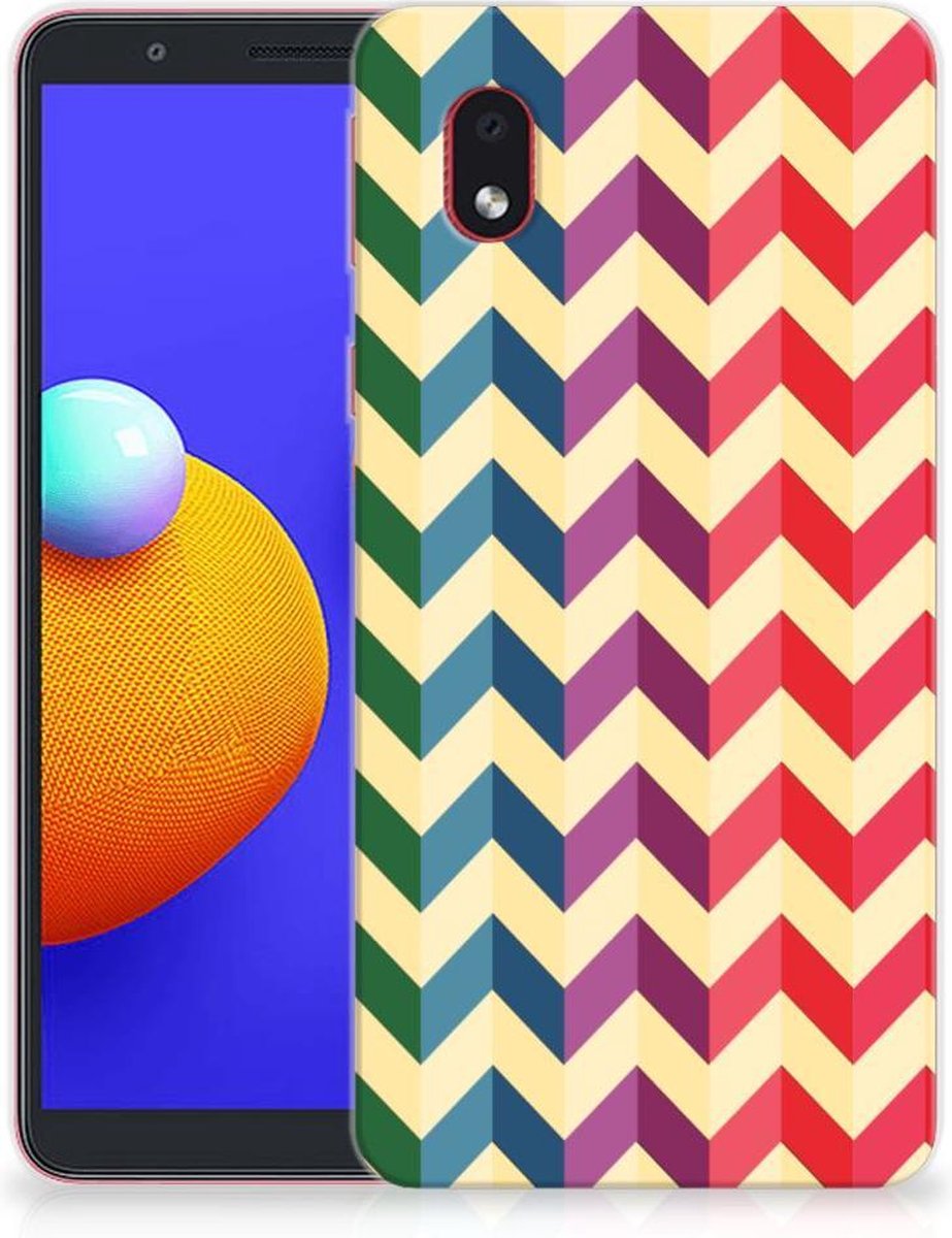 Samsung Galaxy A01 Core TPU bumper Zigzag Multi Color