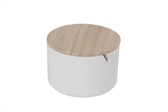 Sieradendoos Rond - Juwelendoos - Juweeldoos - Bijouteriedoos - Opbergbox - Modern hout wit
