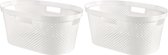 Curver - Infinity Recycled Dots - Wasmand - 40 l - Wit - 2 stuks
