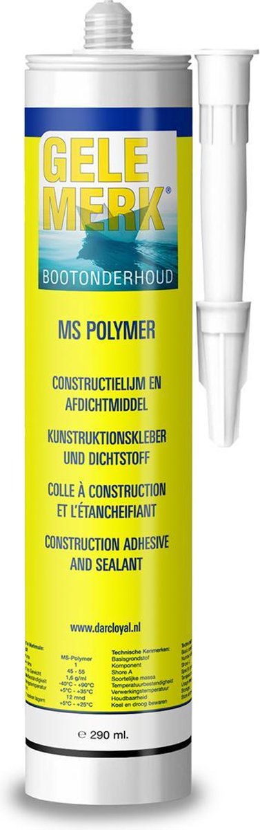 Gele Merk - MS Polymer - Montagekit - lijmkit - kleur wit
