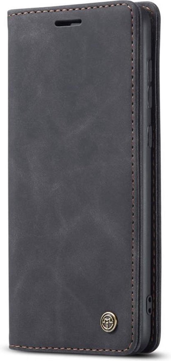 CaseMe Bookcase hoesje geschikt voor Samsung Galaxy S21+ - Effen Zwart - Kunstleer