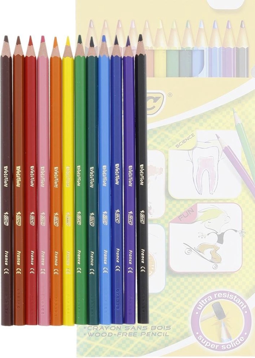 Paquet de 12 Crayons de Cire BIC Wax Crayons - MC STORE