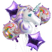 ballonboeket unicorn paars 5 delige set Kindercrea
