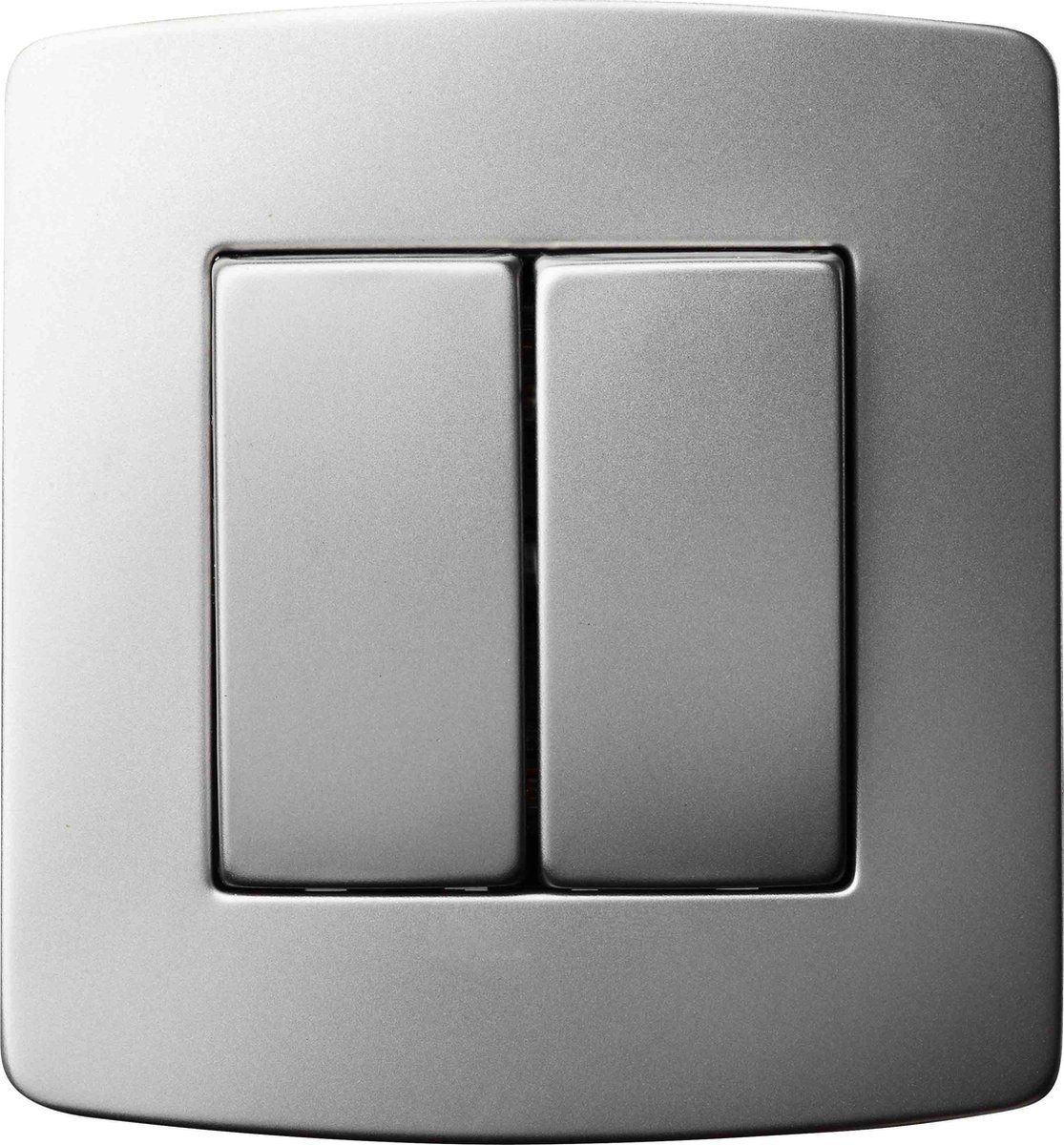 Dubbele schakelaar - Schema 5 - 10A - 230V -Inox - Inbouw