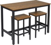 NumberOne® Bartafel Set Barstoelen - Barkrukken set van 2 - Vintage