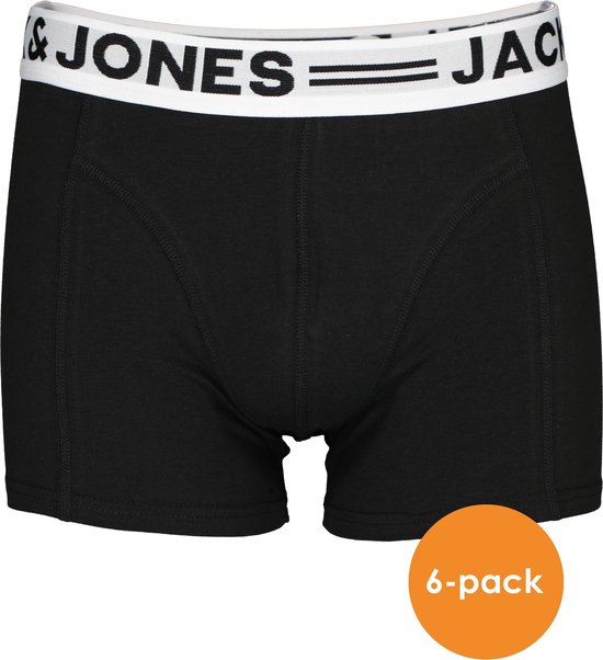 JACK & JONES boxers Sense trunks (6-pack) - zwart - Maat: M
