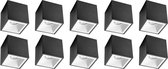 Opbouwspot 10 Pack - Pragmi Cliron Pro - GU10 Fitting - Opbouw Vierkant - Mat Zwart/Wit - Aluminium - Verdiept - Ø90mm - BES LED