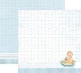 RP0337 It┬┤s a boy Collection - Baby in bath tub Double-sided patterned paper 12x12 200 gsm