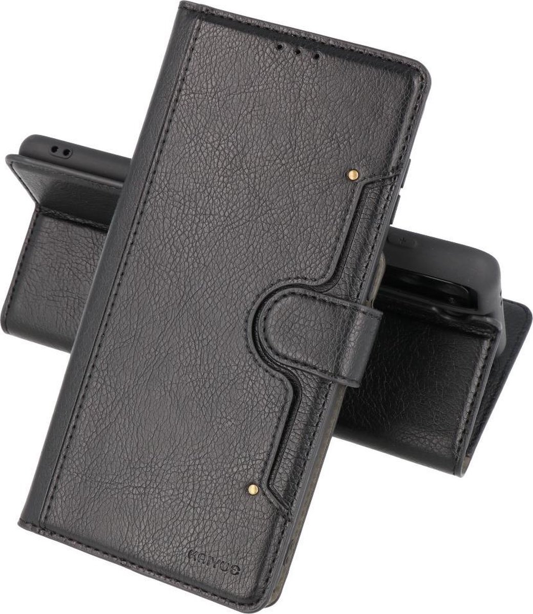 Booktype Wallet Cases - Pasjeshouder Telefoonhoesje - Portemonnee Hoesje - Geschikt voor Samsung Galaxy S21 Plus - Zwart