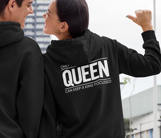King / Queen Hoodie Only (Queen - Maat 4XL) | Koppel Cadeau | Valentijn Cadeautje voor hem & haar