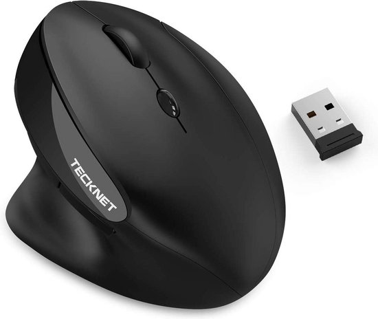 TECKNET Souris Ergonomique sans Fil, 2.4GHz Rechargeable Mouse