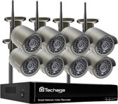 Dakta® Camera Systeem Draadloos | Beveiligingscamera Buiten / Binnen | CCTV | Wifi Camera | Beveiligingscamera’s Set | Draadloos | 8 Camera’s + 1TB Geheugen | Zwart