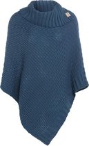 Poncho tricoté Nicky de Knit Factory - Petrol - Taille unique