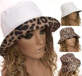 Zonnehoed zomerhoed luipaard print kleur bruin maat S M