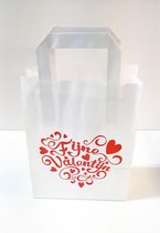 Valentijn cadeau draagtassen - Geschenk draagtassen - fijne valentijn - 25 stuks - 18 + 8 x 22 cm
