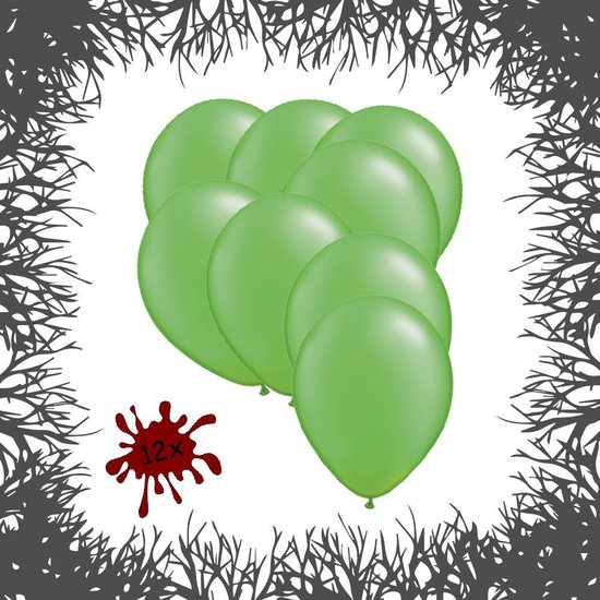 Premium Ballonnen Zombie Green 12 stuks 30 cm | Halloween | Griezel