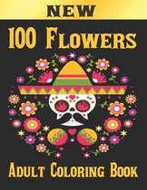 100 Flowers Adult Coloring Book