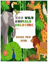 Zoo Wild Animals Coloring Book For Kids