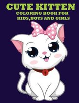 Cute kitten coloring book for kids, boys and girls