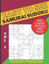 Easy To See Samurai Sudoku Puzzle Book