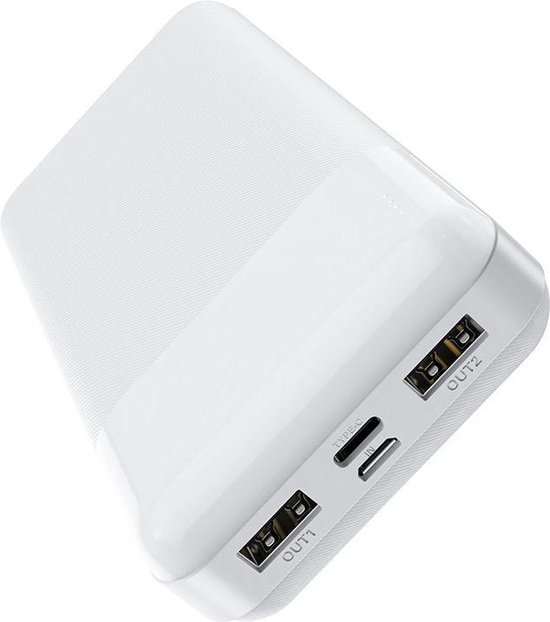 Powerbank 2x USB snellader 20.000 mAh White Hoco