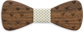 We Love Ties Houten strik You're the ONE, bruin / ecru / zwart