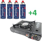 Campingland -Portable GAS Stove -Camping kooktoestel - Kookbrander - -Gasbranders- kookstel- Draagbaar Gasfornuis- INCLUSIEF 4X GASFLESSEN EN KOFFER