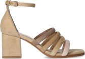 Sacha - Dames - Beige sandalen met gekleurde bandjes - Maat 38