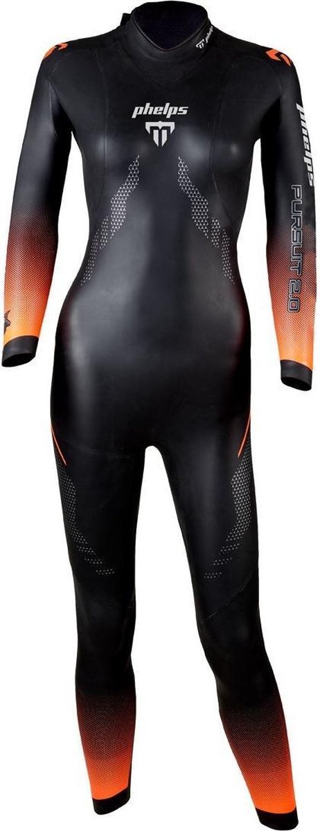 Phelps Pursuit 2.0 - Triathlon Wetsuit - Dames - Zwart/Oranje - S