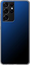 Samsung Galaxy S21 Ultra - Smart cover - Blauw Zwart - Transparante zijkanten