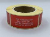 Veiligheidsetiketten Security Seal - 250 stuks - 4 talen - 21x48mm - Beveiligingsetiketten - Veiligheidszegel - Waarschuwingssticker