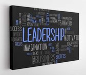 Leadership word cloud business concept in black background  - Modern Art Canvas - Horizontal - 274856210 - 40*30 Horizontal