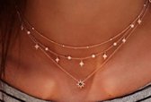 Laagjes ketting met sterretjes | goud gekleurd