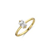 New Bling 9NB-0604-62 Zilveren Ring Dames - Zirkonia - Chaton - Baguette - 6 mm - Maat 62 - Goudkleurig