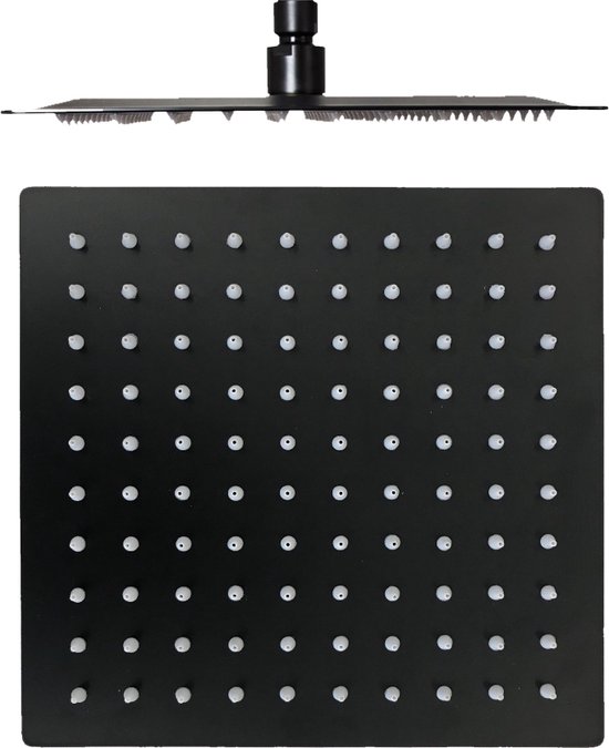 Hoofddouche Slim - 20x20cm - Mat Zwart