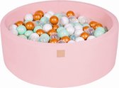 Ronde Ballenbak set incl 200 ballen 90x30cm - Licht Roze: Wit, Goud, Transparant, Mint | Ballenbakje.nl®
