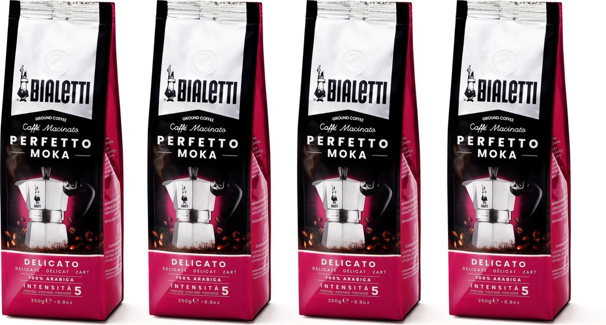 Bialetti Perfetto Moka Deka café moulu décaféiné 250 g - Crema