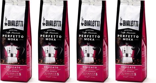 Bialetti Moka Delicato gemalen koffie - 4x 250 gram
