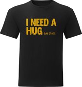 T-Shirt - Casual T-Shirt - Fun T-Shirt - Fun Tekst - Lifestyle T-Shirt - Mood - Bier - I NEED A HUGe glass of beer - Zwart - L