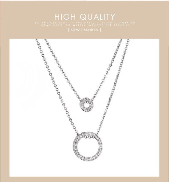 Boerni Aibisino Horloge en Ketting Zilver kleur luxe geschenk set | Crystal glass | Premium kwaliteit uurwerk Quartz Japan | Mineraal | Geschenk | Fashion | Elegant | Dames | Vrouw |  Black Friday