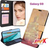 EmpX.nl Galaxy S9 Print (Buddha) Boekhoesje | Portemonnee Book Case voor Samsung Galaxy S9 met Print (Buddha) | Met Multi Stand Functie | Kaarthouder Card Case Galaxy S9 Print (Buddha) | Met 