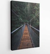 Onlinecanvas - Schilderij - First Perspective Photography Hanging Bridge Art Vertical Vertical - Multicolor - 115 X 75 Cm