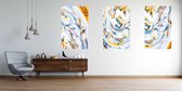 Onlinecanvas - Schilderij - Abstract Vector Banner. Texture Pack Fluid Art Covers- Art Vertical Vertical - Multicolor - 115 X 75 Cm