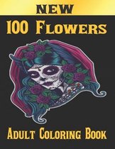 100 Flowers Adult Coloring Book