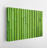Onlinecanvas - Schilderij - Green Bamboo Fence Texture. Bamboo Background Art Horizontal Horizontal - Multicolor - 30 X 40 Cm