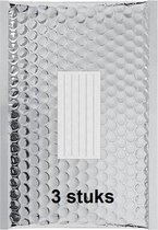 3 stuks luchtkussen enveloppen A5+ metallic Zilver D/1 Bubbeltjes envelop - 260x180mm - zelfklevende strip - Office Depot