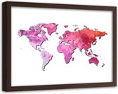 Foto in frame , Roze Wereld , 120x80cm , roze , wanddecoratie