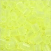 Strijkkralen,  medium , afm 5x5 mm, neon geel (32223), 6000stuks, gatgrootte 2,5 mm