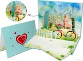 Popcards popupkaarten – Valentijn Romantiek Romantisch samenzijn Liefde Liefdeskaart trouwkaart Samenwonen Samen wonen Vriendschap Fietsen Valentijnskaart Valentijnsdag pop-up kaar